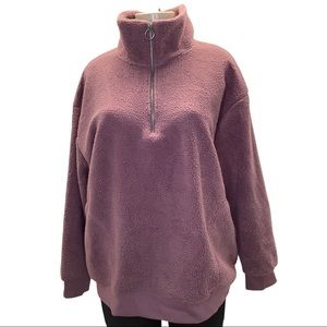 Ava & Viv Half Zip Sherpa Sweater